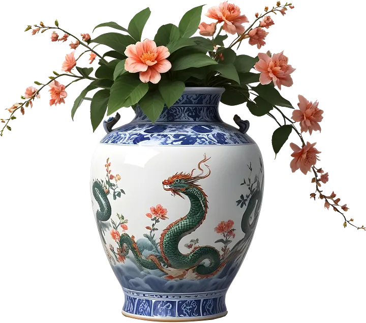 Imperial Dragon Vase – Blossoming Strength PNG product image (1)