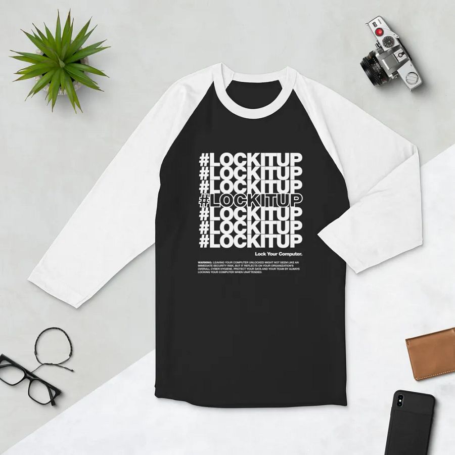 #LOCKITUP B&W - Raglan Tee product image (5)