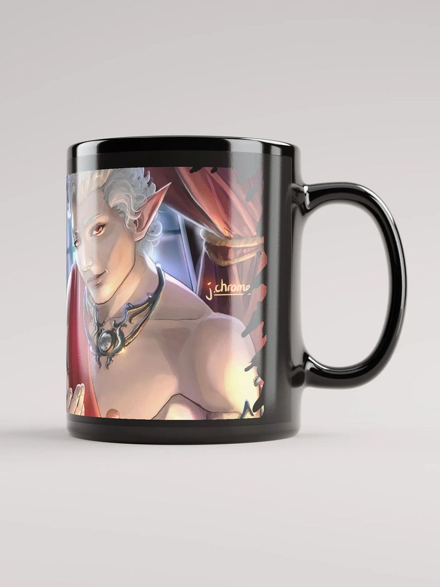 Vampire Valentine - Romantic Pinup Game Fanart - Black Ceramic Mug - Art by CosmicChroma product image (2)