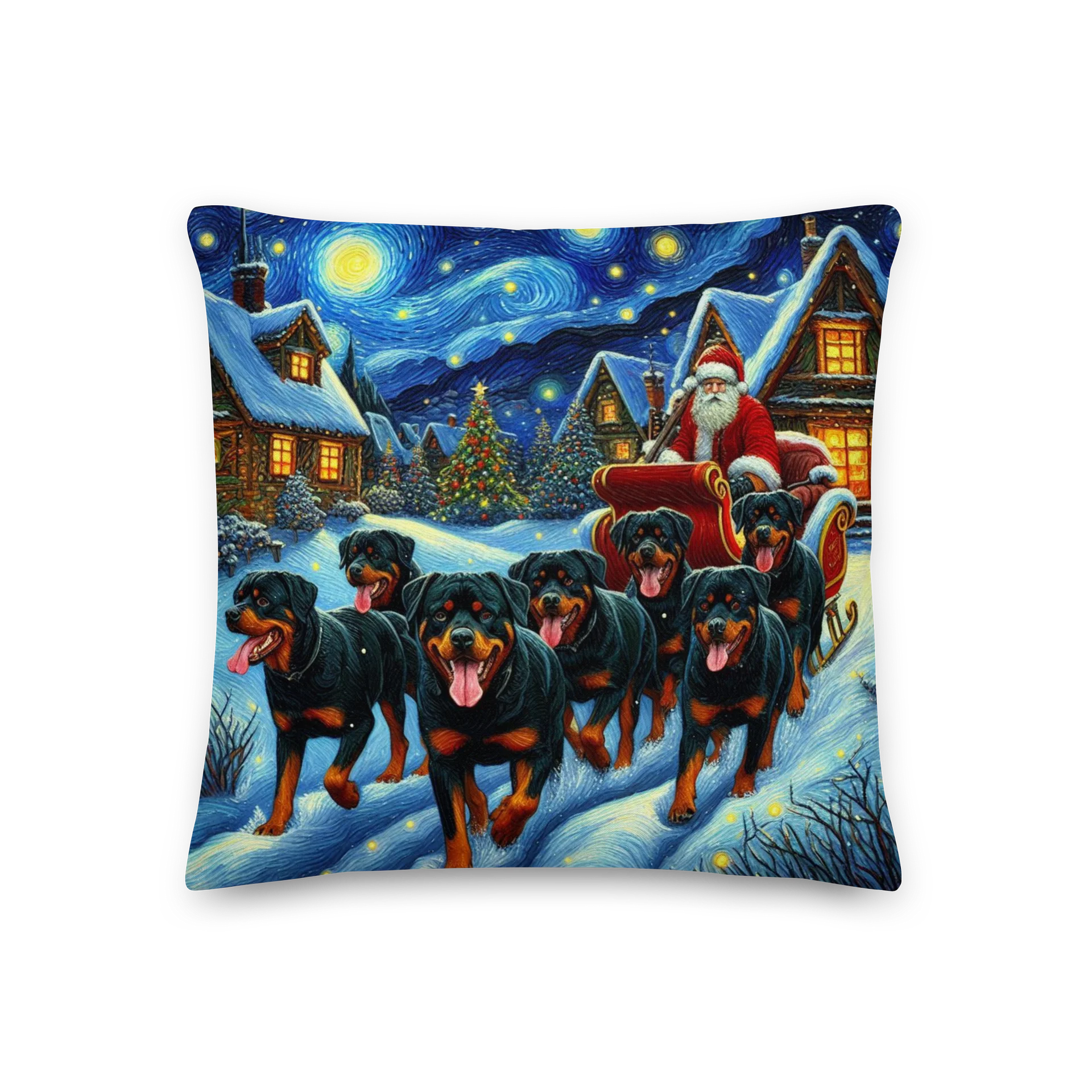 Rottweilers Starry Christmas Night - All Over Print Pillow product image (1)