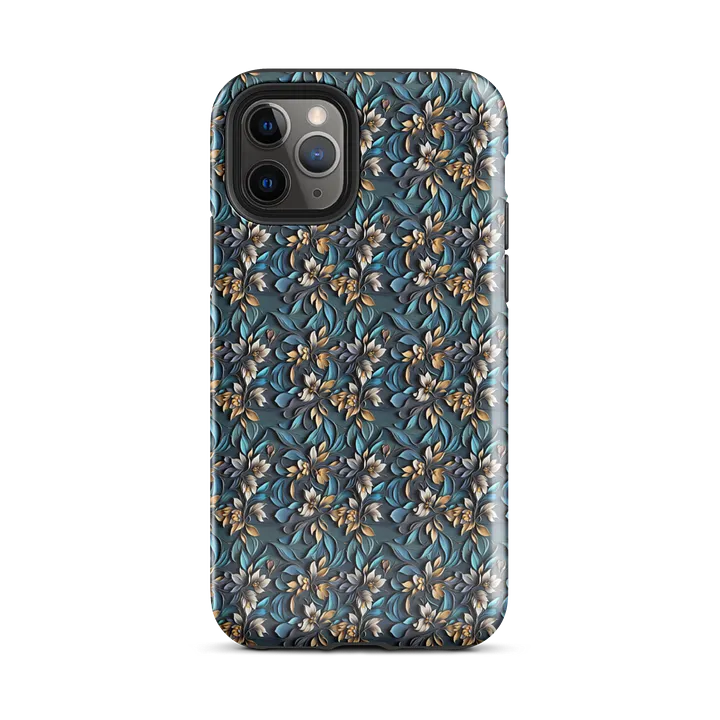 Tough Phone Case for iPhone® - Floral Pattern with a Sculpted Appearance product image (2)