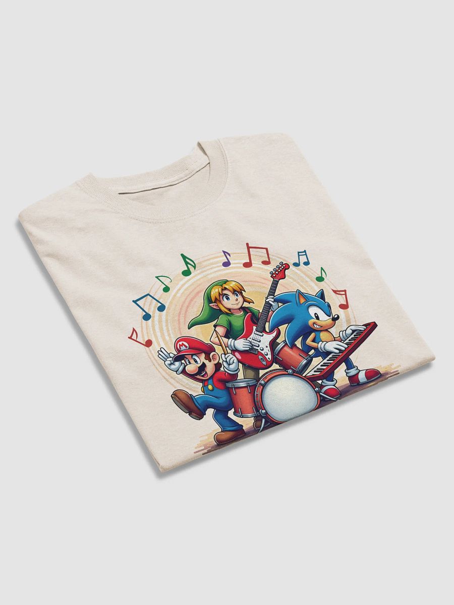 Epic Gaming Concert T-Shirt: Iconic Video Game Characters Rocking Out on Musical Instruments product image (4)