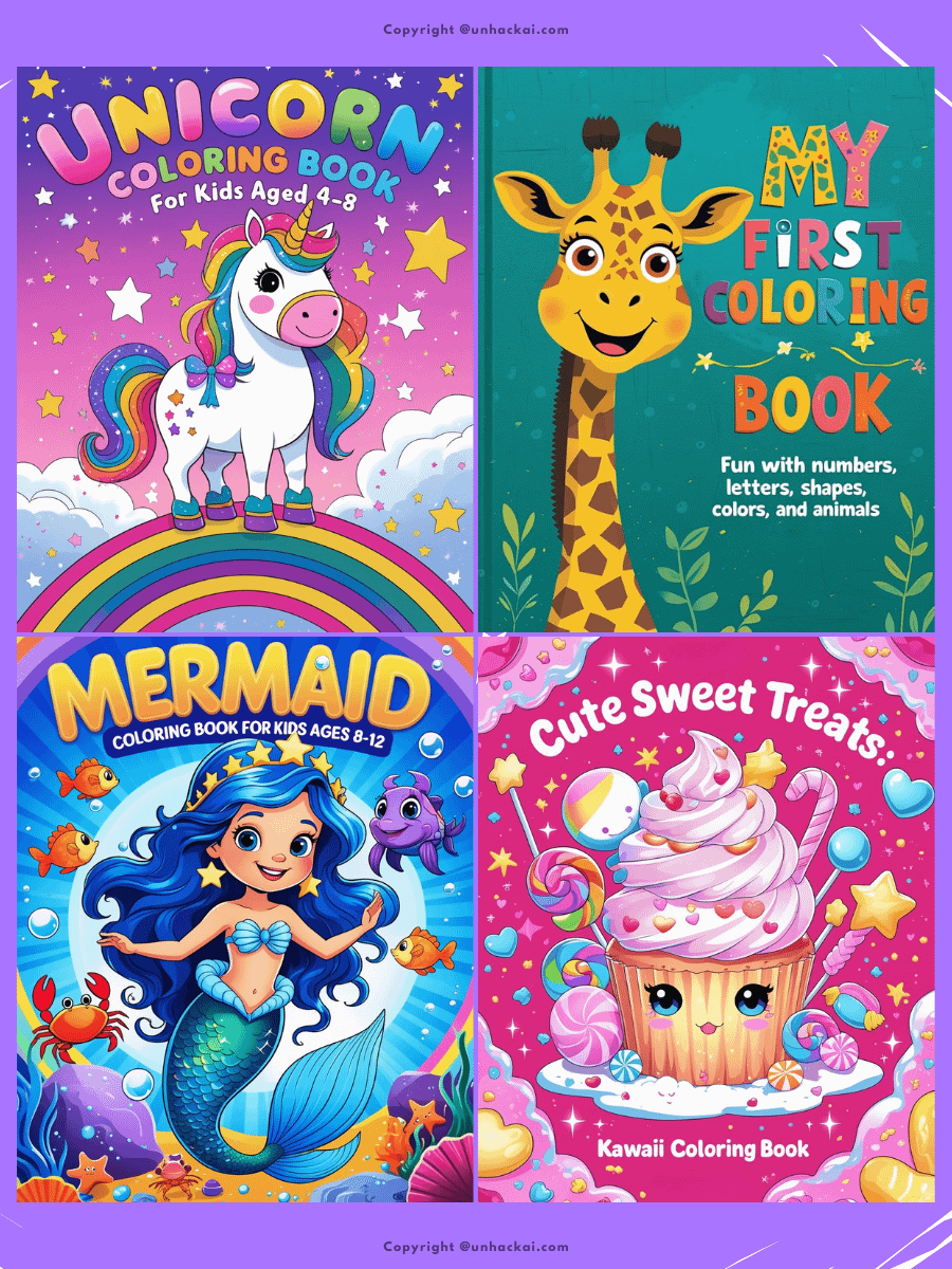 15 Leonardo AI Kids Coloring Pages and Book Cover Prompts product image (3)