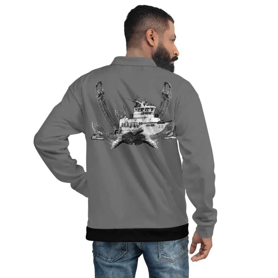 Twin Anchor Titan tug Gray Bomber Jacket product image (11)