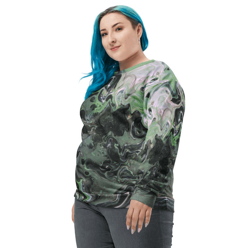 Metallic Green Fluid Acrylic Sweatshirt product image (7)