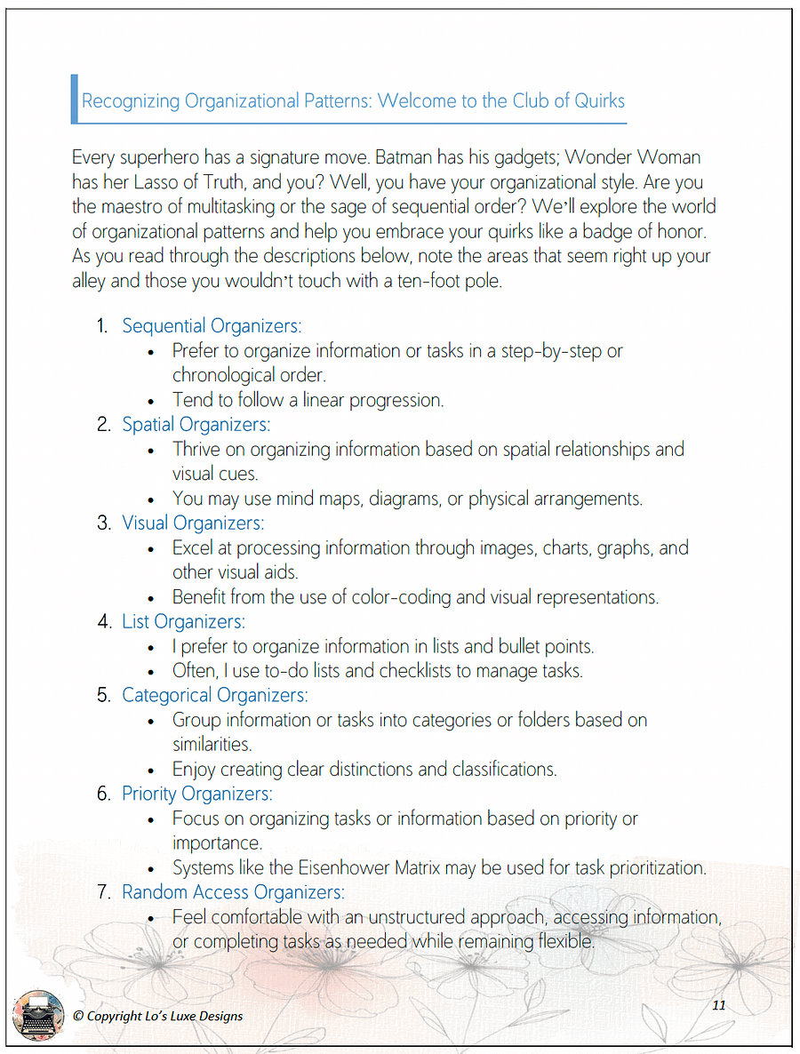 Effortless Organization - Your EBook Guide to Mastering Your Organizational Style product image (3)