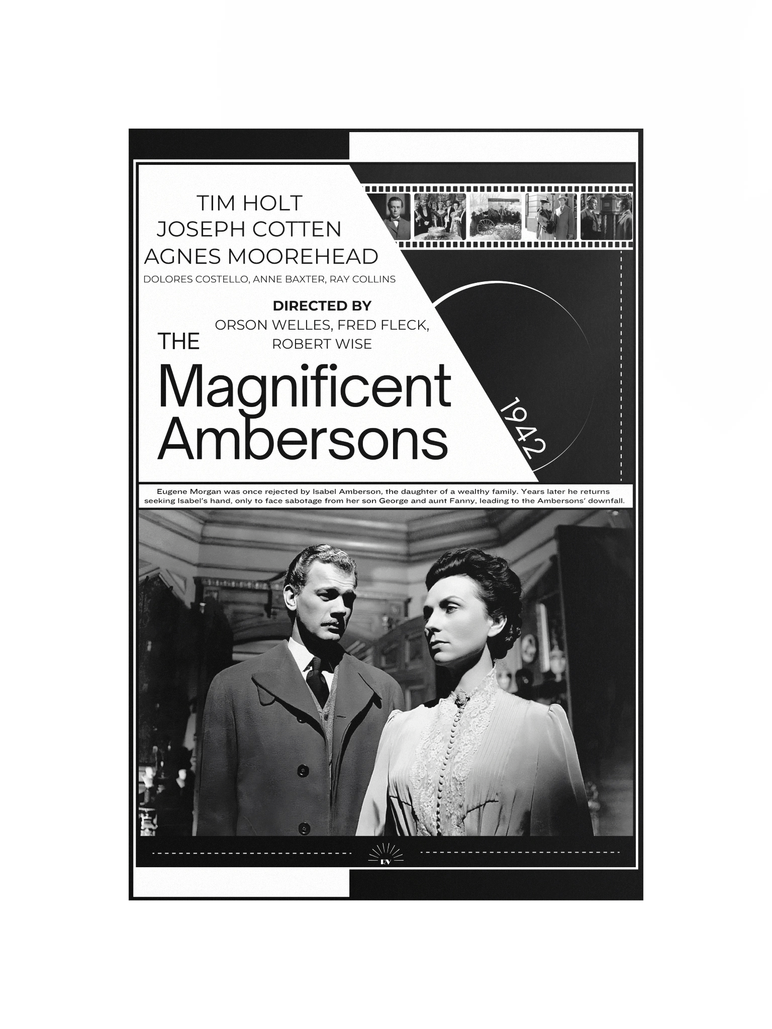 The Magnificent Ambersons with Joseph Cotten, Tim Holt and Agnes Moorehead 1942 | Movie Poster | 12x18 Wall Art product image (4)