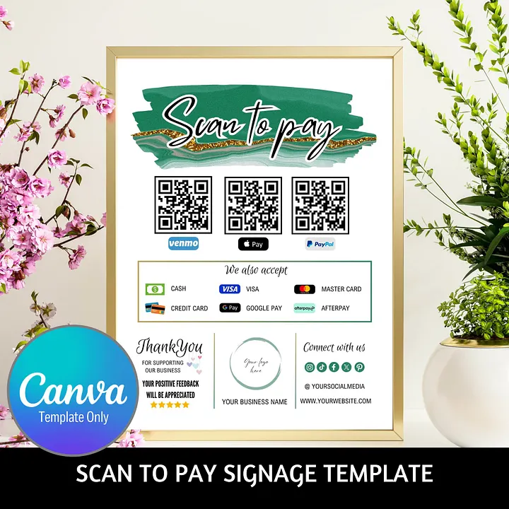 Esmeralda - Scan To Pay QR Code Sign Template product image (1)