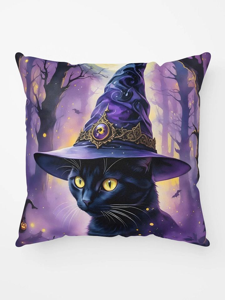 Black Cat In Wizard Hat Pillow product image (1)