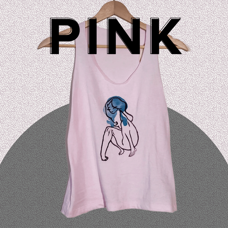 'Sweet Disposition' - Hand Printed Linocut Tank Top product image (1)