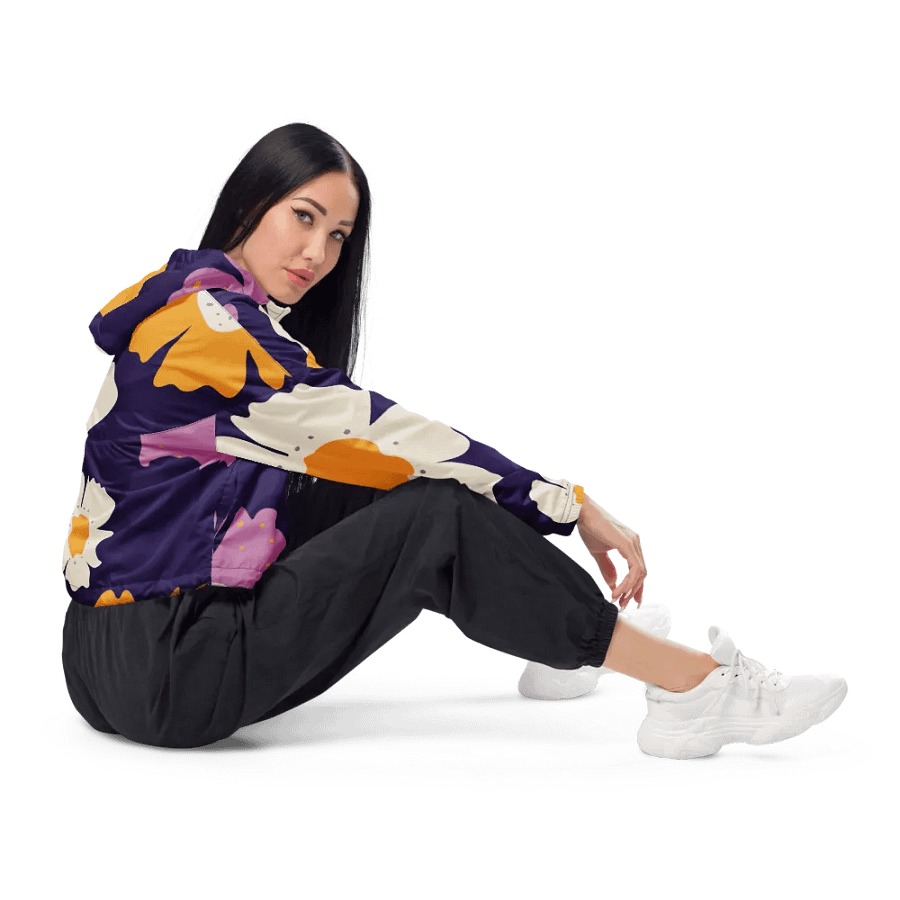 Midnight Blossom Women's Windbreaker product image (4)