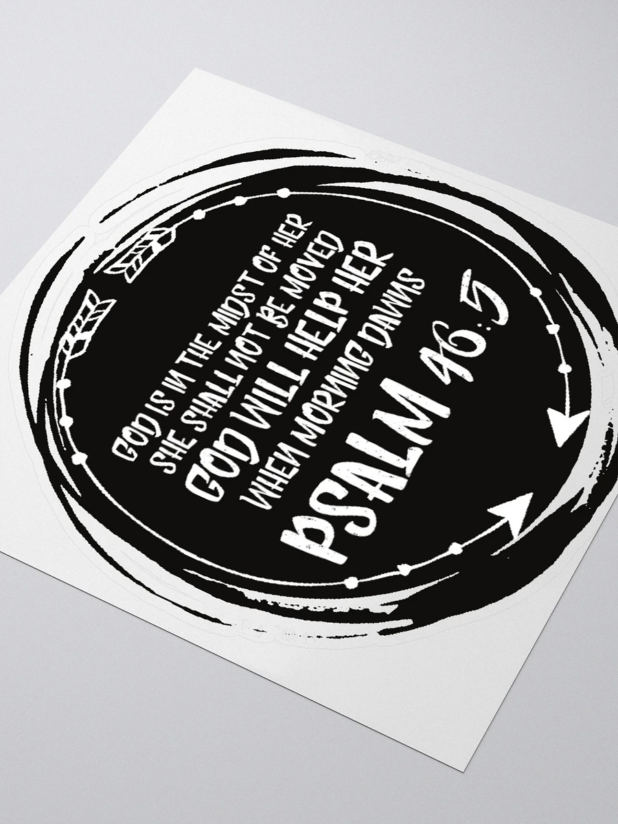 Black And White Psalm 46:5 Circular Sticker product image (3)