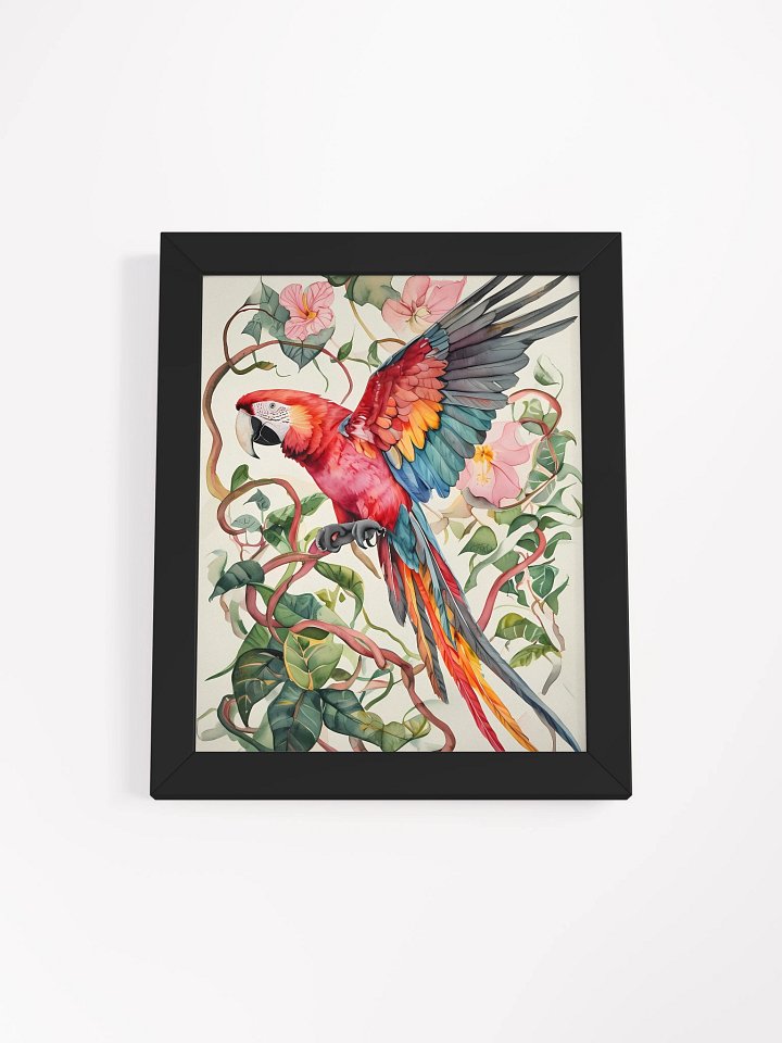 Vibrant Watercolor Parrot Perched Poster product image (2)
