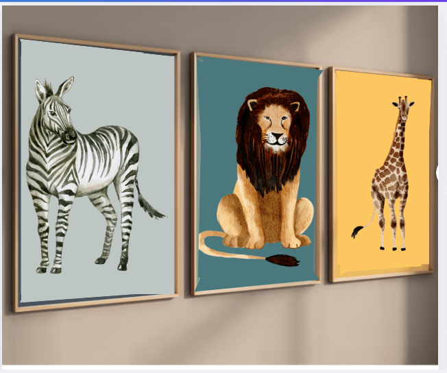 Safari Nursery Wall Prints, Boho Nursery Prints product image (1)