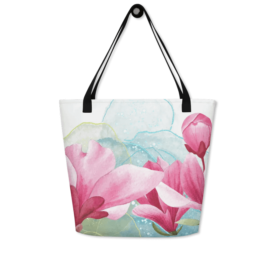 Big printed tote bag with beachy tropical vibe. product image (3)