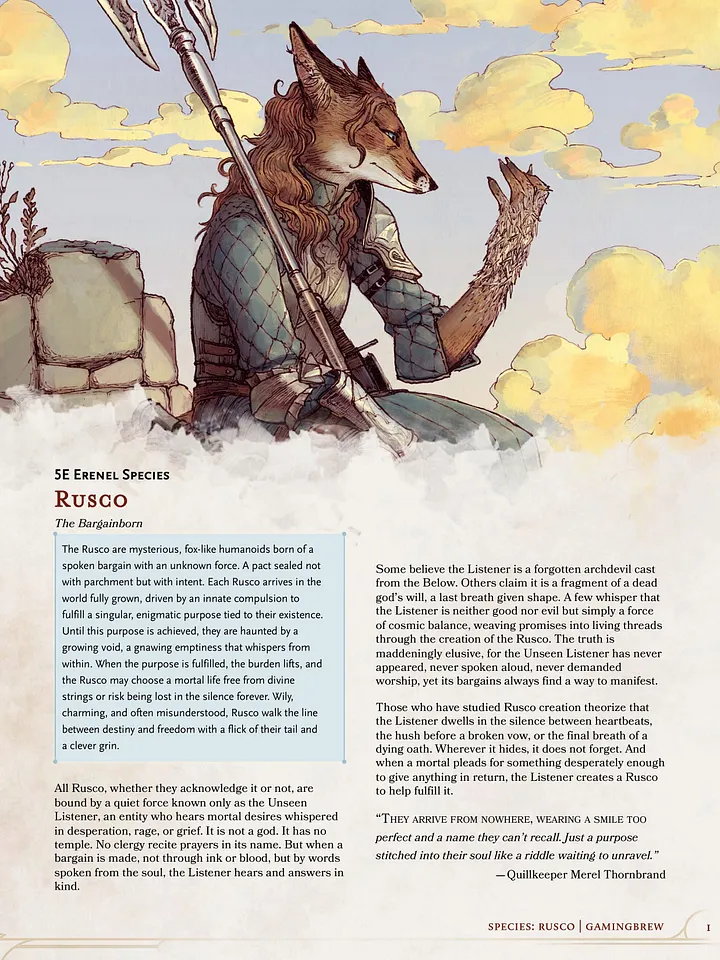 Rusco | 5E Species product image (2)