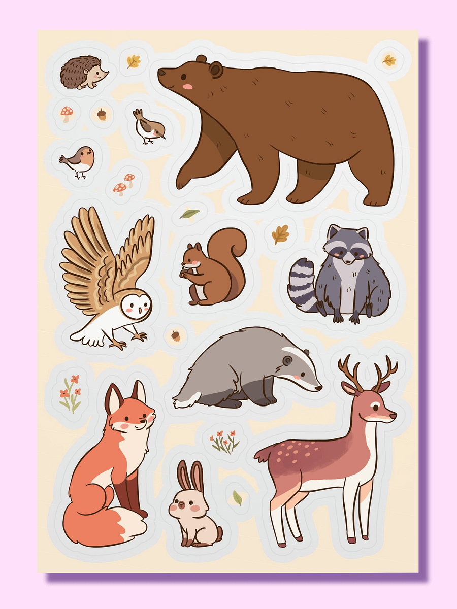 Autumn Woodland Animals Sticker Sheet product image (1)