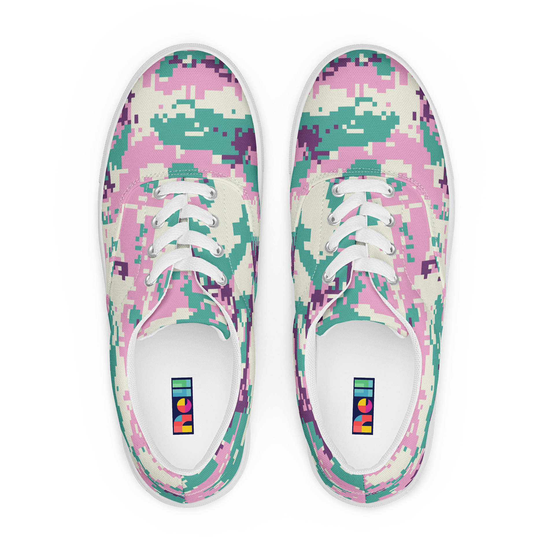 Pixel Pink Camo Lace-Up Sneakers product image (1)