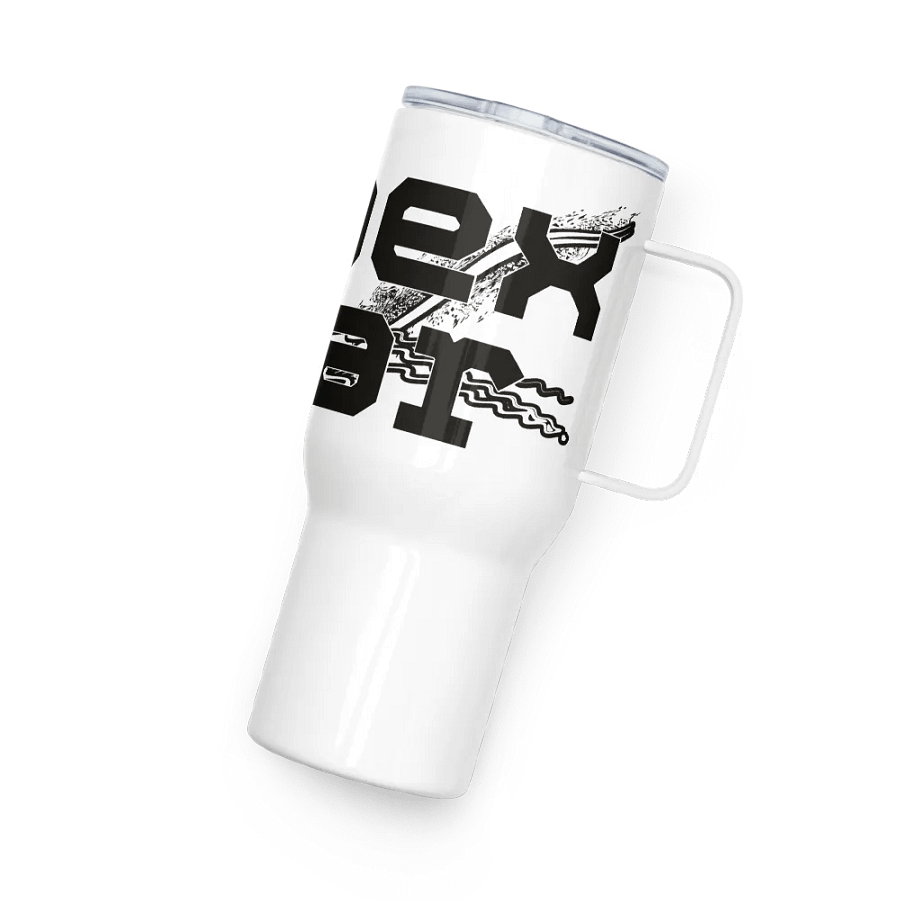 Travel Mug with a Handle - Black HApex Gear White Logo product image (4)