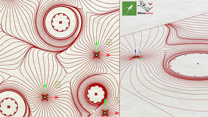 Parametric Magnetic Field Lines Grasshopper Rhino Files Download product image (1)