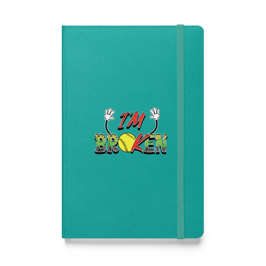 Im Broken Im Ok Softball Hands Whimsical Hardcover Notebook product image (1)