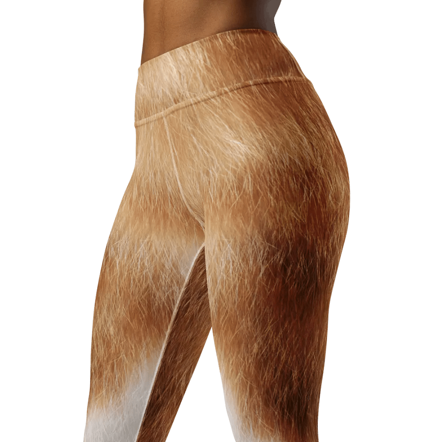 Orange & White Cat Yoga Leggings product image (6)