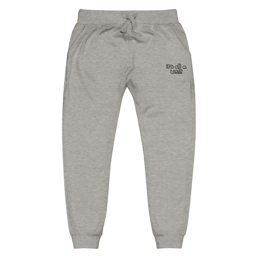 “It’s all a bit!!!” (lined design) embroidered fleece sweatpants product image (2)