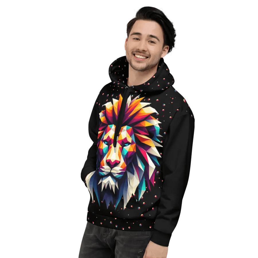 Regal Leo Zodiac Geometric Lion Hoodie product image (6)