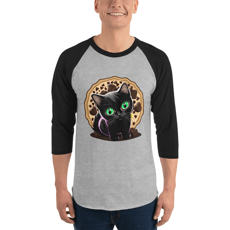 Cookie Kitty Stable Diffusion Baseball Tee - Light Torso Colors product image (1)