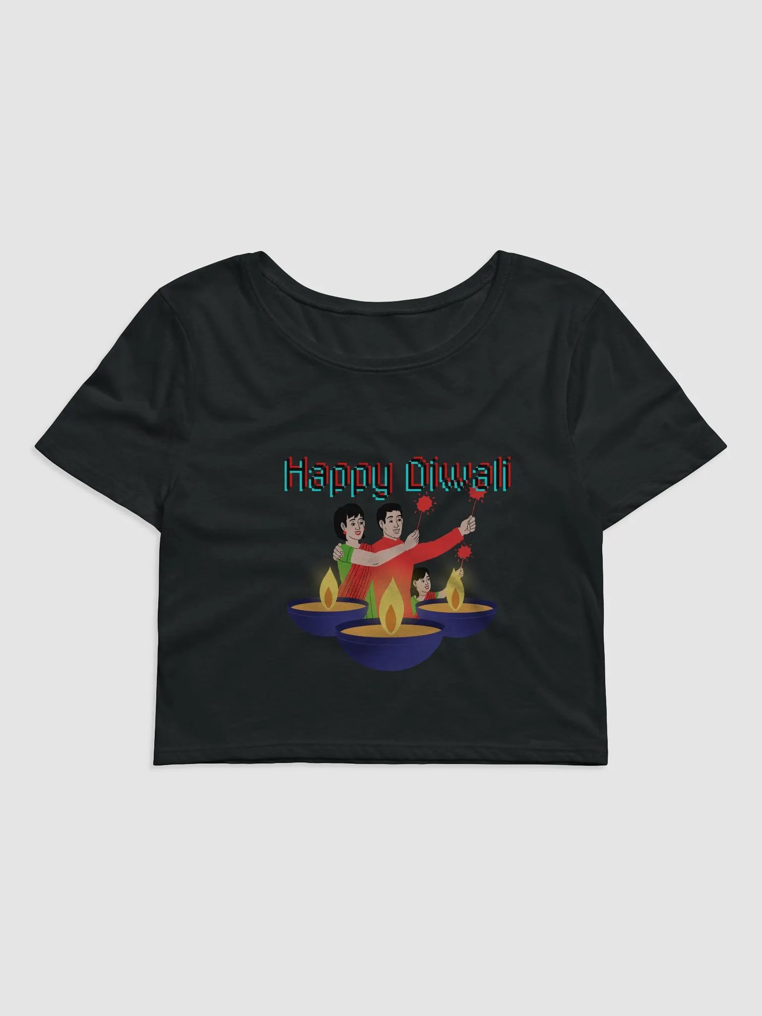 Happy Diwali Women's Crop Tee - Enjoy the festival and gift to your loved ones product image (1)