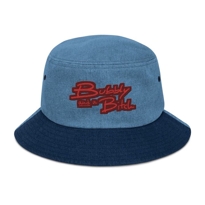 Bubbly and a B*tch (cherry) denim bucket hat product image (1)