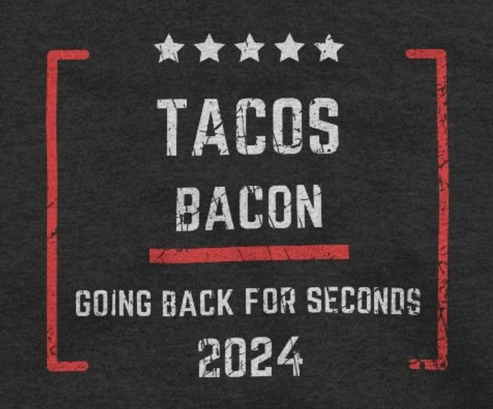 Tacos bacon, going back for seconds, 2024, presidential campaign, funny pun, cute joke, unisex Hoodie product image (2)