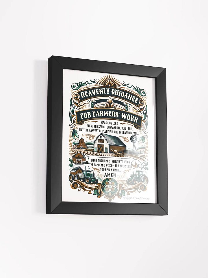 Heavenly Guidance for Farmers' Work Framed Poster | Heavenly Farming Guidance | Faithful Work on the Farm | Faith and Hard Work | Blessed Farmer Wall Art | Farming with Faith product image (2)