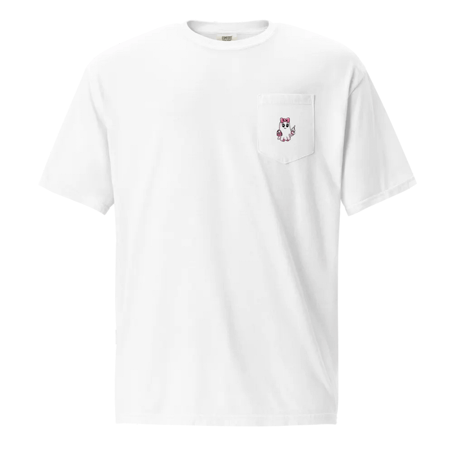 Cute Ghost Cotton Pocket T-Shirt product image (4)
