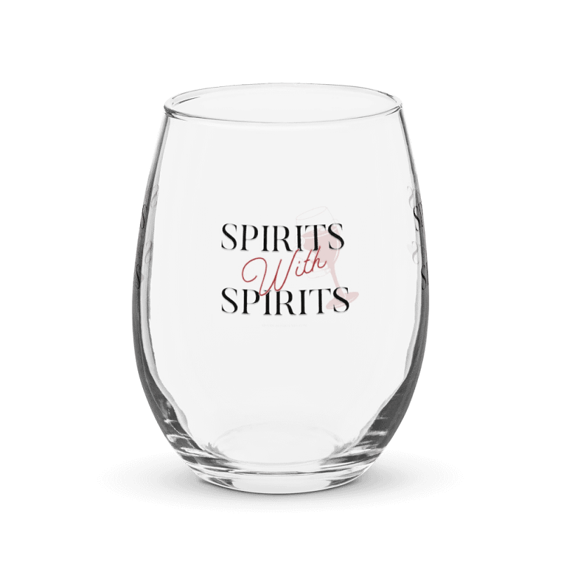 Spirits With Spirits Stemless WHITE Wine Glass