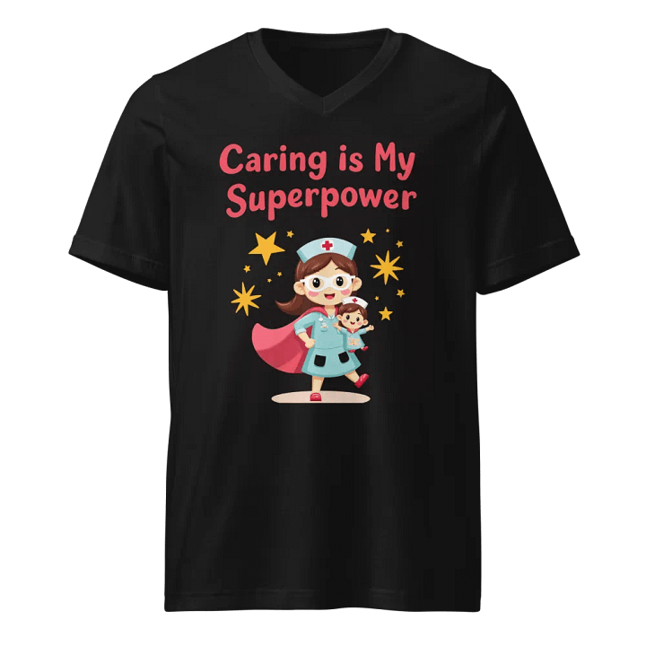 Caring Superpower Nurse V-Neck Tee product image (1)