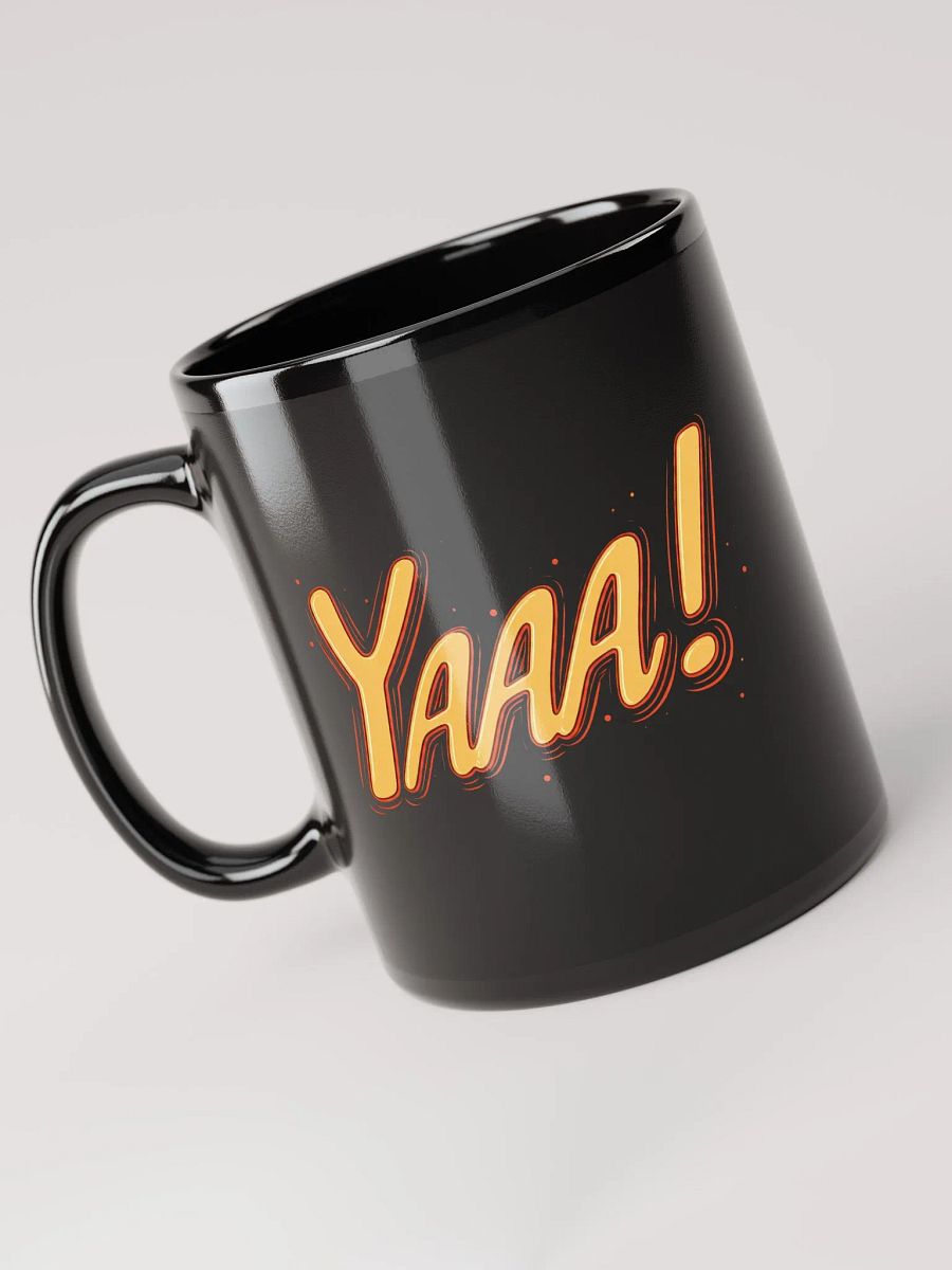 YAAA! Comic-Style Black Glossy Mug product image (3)