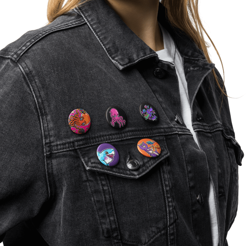 Embrace the Feathers, Fins & Fuzz - Set of 5 Pin Buttons product image (10)