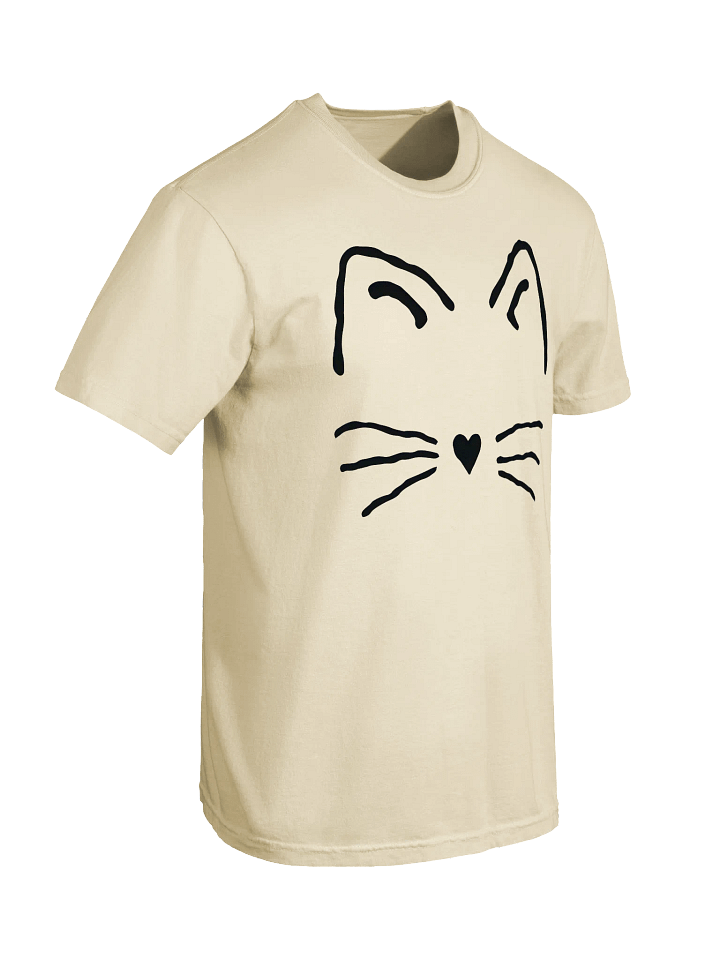Minimal Cat Face T-Shirt - Relaxed Fit Heavyweight Unisex Cotton T-Shirt product image (6)