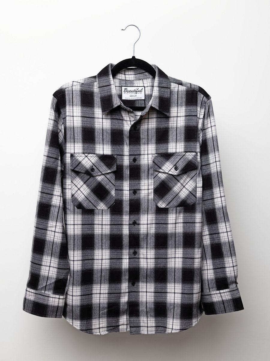 Flannel Button Up - White/Black product image (1)