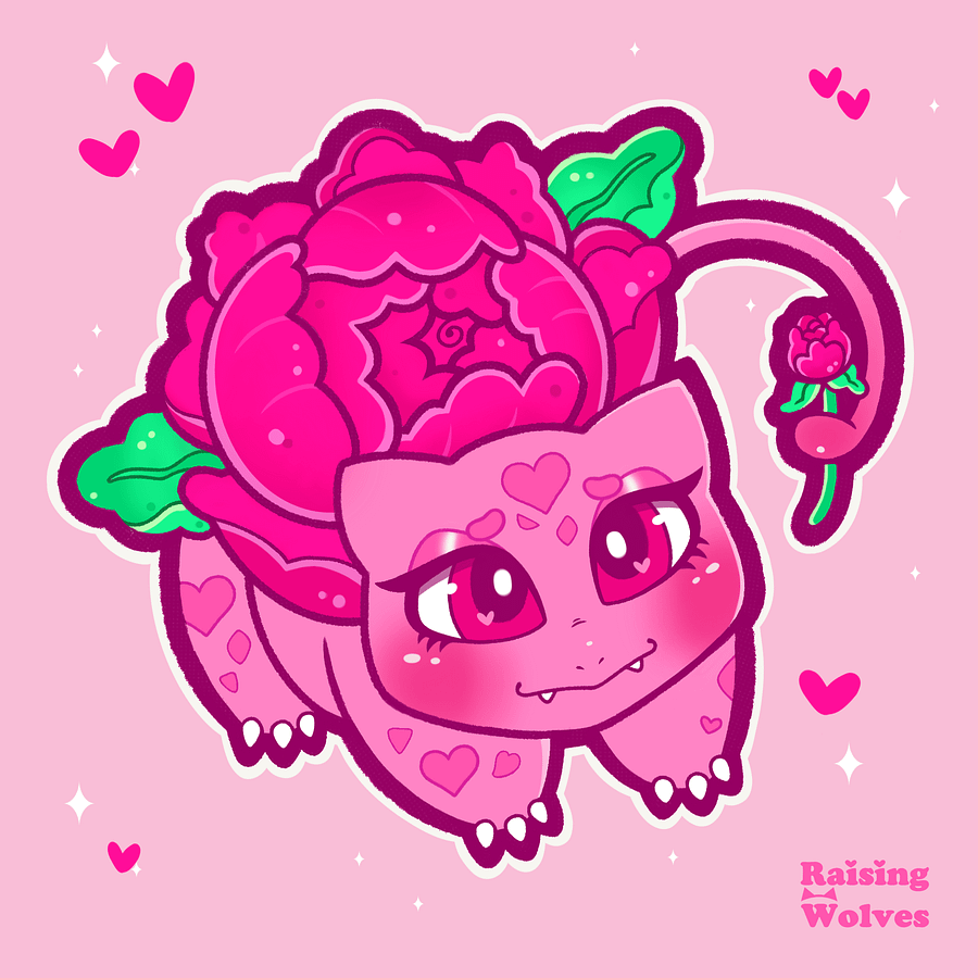 Rose-asaur Print product image (1)