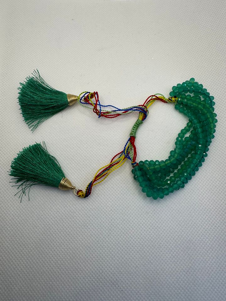 Green Beaded Tassel Bracelet product image (1)