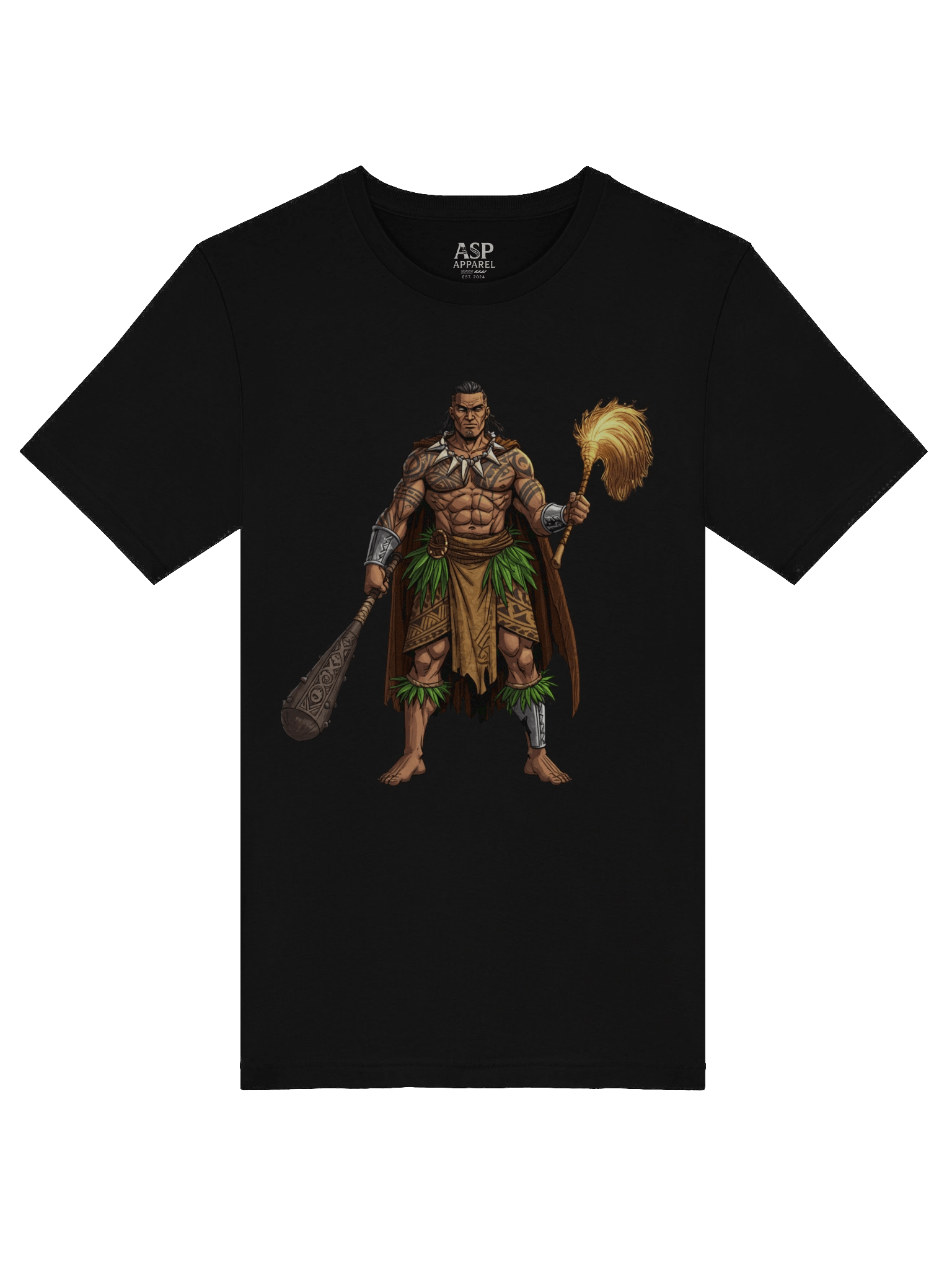 Samoan Matai Warrior T-Shirt – Tribal Chief Design with Traditional Polynesian Weapon & Fue product image (5)
