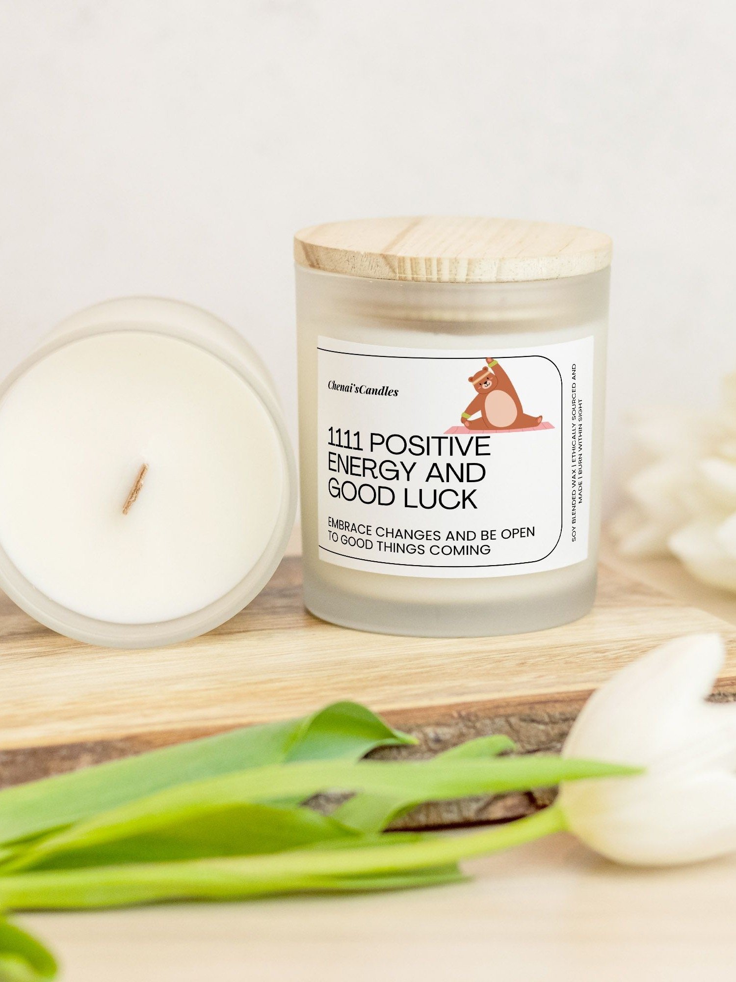 1111 Positive energy and good luck Frosted Candle product image (2)