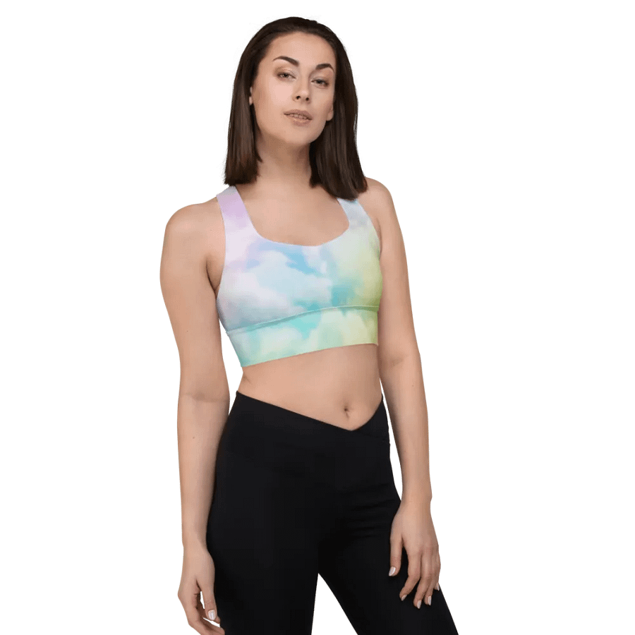 Blur cloud rainbow Design Longline Sports Bra - v5 product image (6)