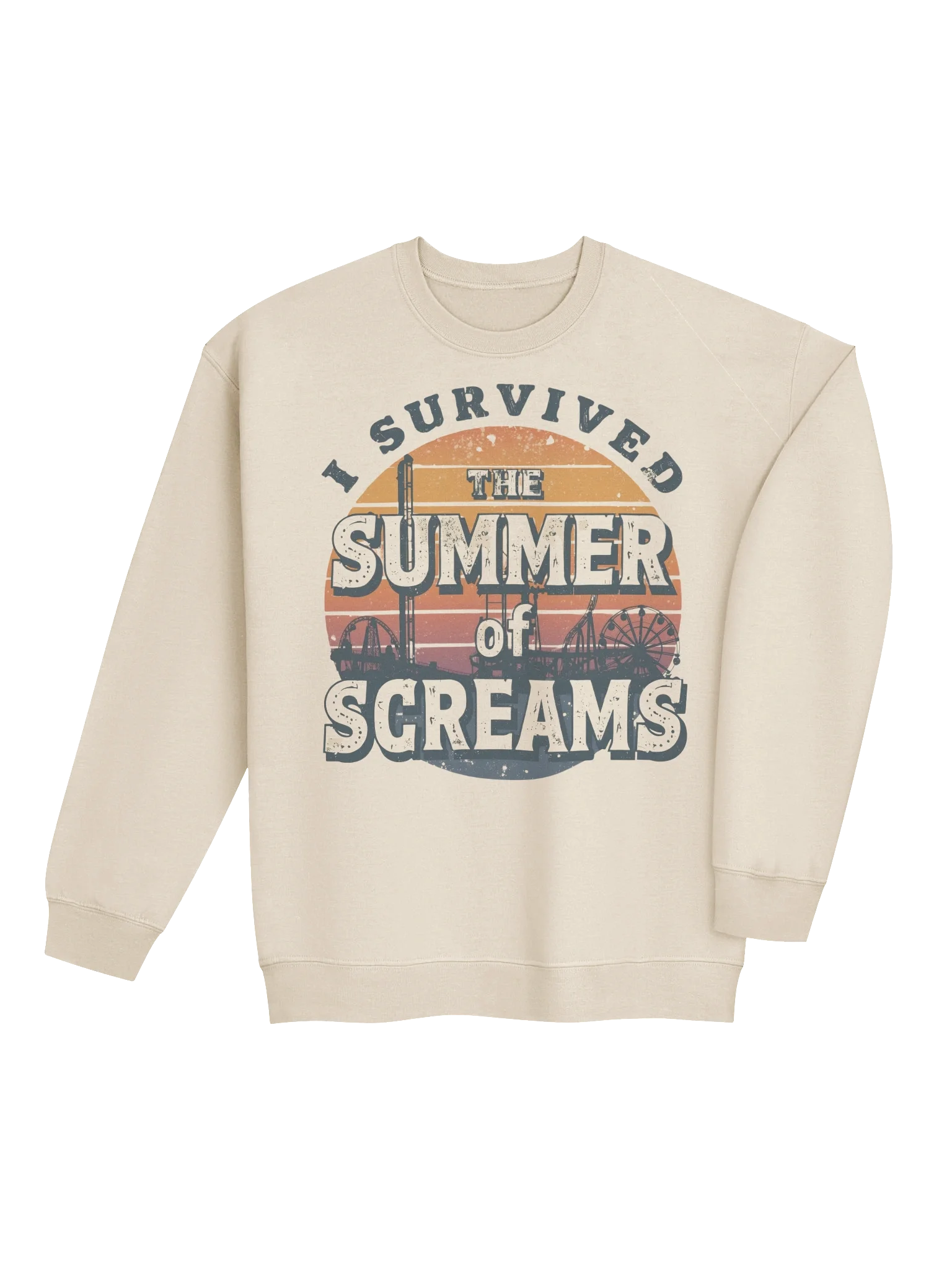 I Survived the Summer of Screams – Vintage Roller Coaster & Ferris Wheel Sweatshirt product image (3)
