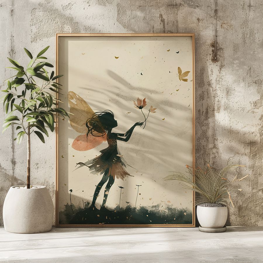 Watercolor Fairy Illustration Whimsical Nursery Art Print product image (7)