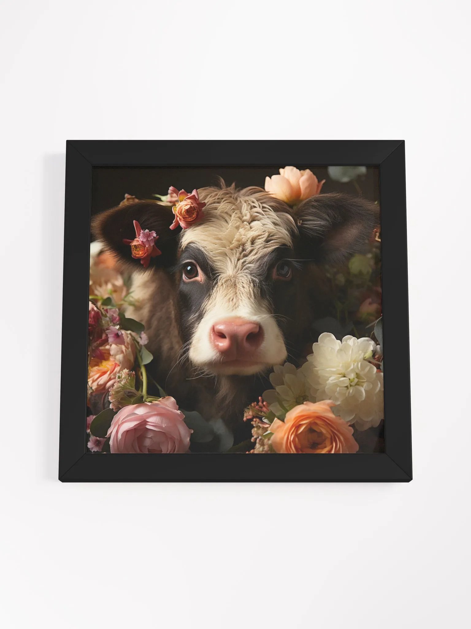 Cow In a Field of Flowers Farm Animal Wall Art product image (4)