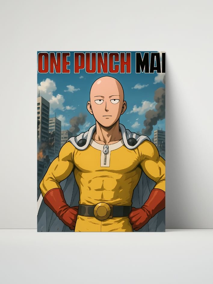 One Punch Man – Saitama Unmatched Power – 8x10 Metal Print product image (1)