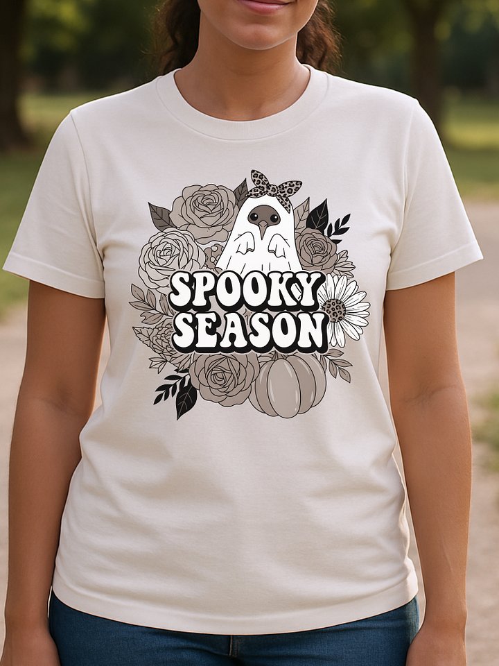 Spooky Season – Ghost Kiwi with Florals (Monochrome) Digital Print product image (2)